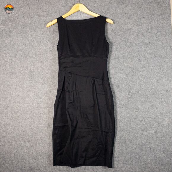 Suzi Chin For Maggy Boutique Shift Dress Black Sleeveless Cotton Blend Women's 4 - Picture 2 of 8